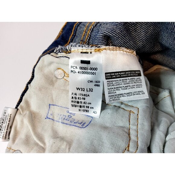 Levi's Men 501 Original Regular Fit Jeans Straight Leg, Black Size 32x32 0660 - Picture 13 of 14